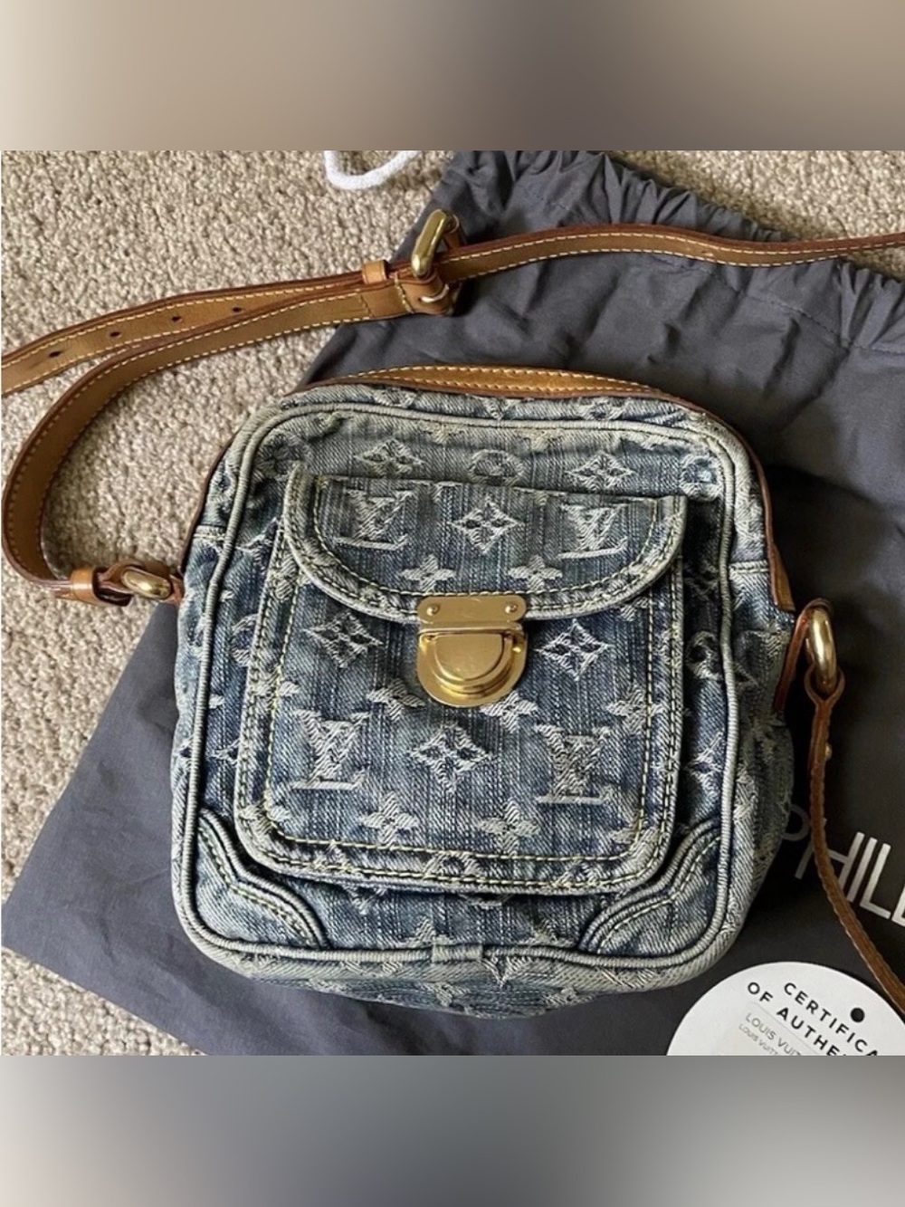 💕Louis Vuitton Monogram Denim Camera Bag Crossbody